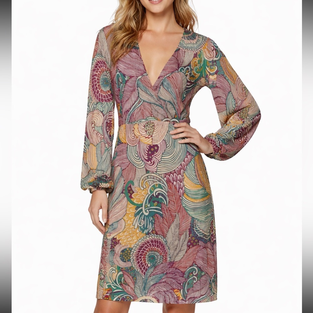 M Missoni Dana Paisley Long Sleeve Dress